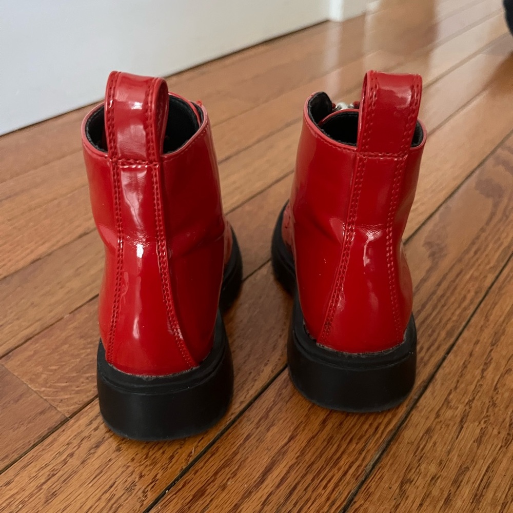 GAP toddler Red Patent Zip Front Boots - Picture 2 of 4